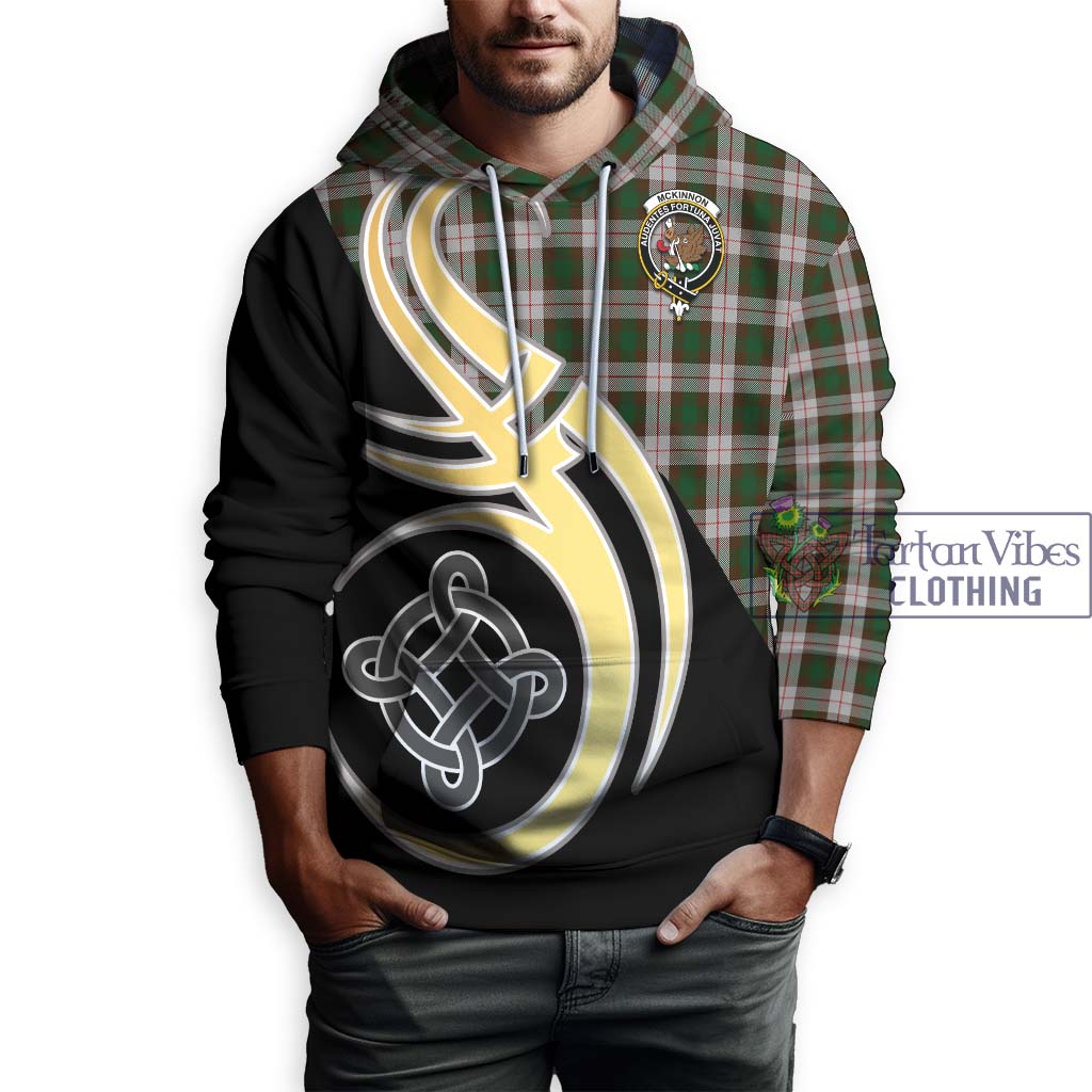 Tartan Vibes Clothing McKinnon Dress Tartan Hoodie with Family Crest and Celtic Symbol Style