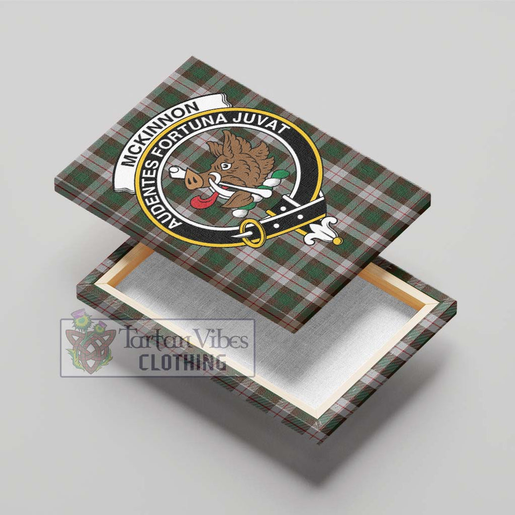 McKinnon Dress Tartan Canvas Print Wall Art with Family Crest - Tartan Vibes Clothing