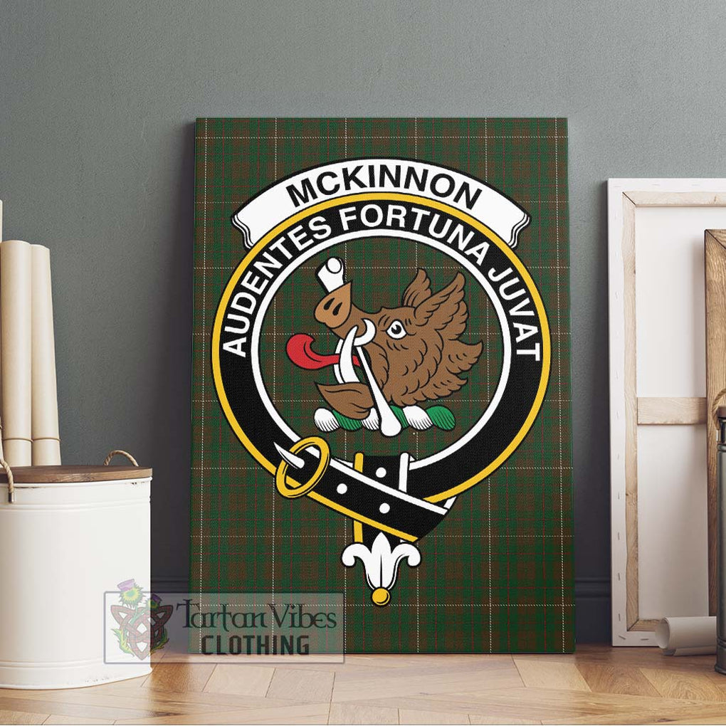 McKinnon Hunting Tartan Canvas Print Wall Art with Family Crest Without Frame - Tartan Vibes Clothing