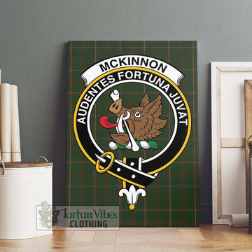 McKinnon Hunting Tartan Canvas Print Wall Art with Family Crest