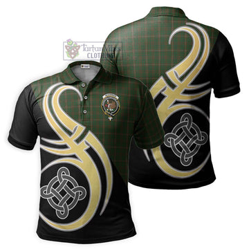 McKinnon Hunting Tartan Polo Shirt with Family Crest and Celtic Symbol Style