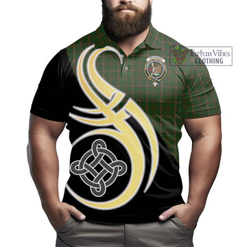 McKinnon Hunting Tartan Polo Shirt with Family Crest and Celtic Symbol Style