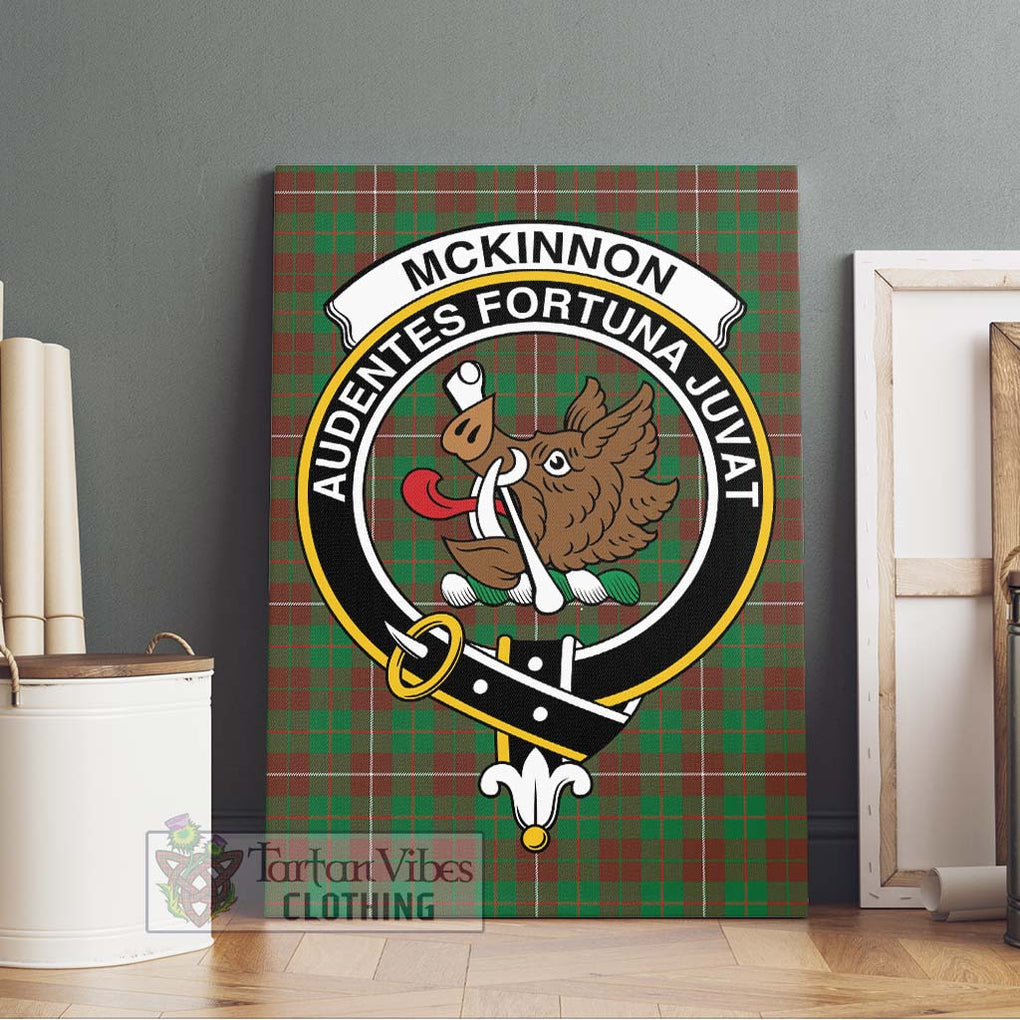 McKinnon Hunting Modern Tartan Canvas Print Wall Art with Family Crest Without Frame - Tartan Vibes Clothing