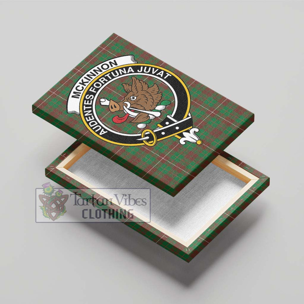 McKinnon Hunting Modern Tartan Canvas Print Wall Art with Family Crest - Tartan Vibes Clothing