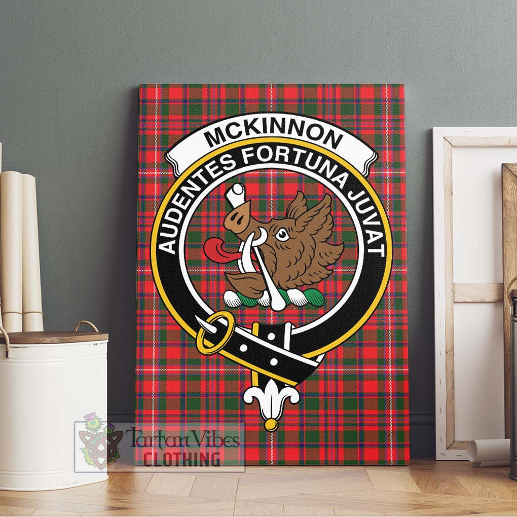 McKinnon Modern Tartan Canvas Print Wall Art with Family Crest Without Frame - Tartan Vibes Clothing