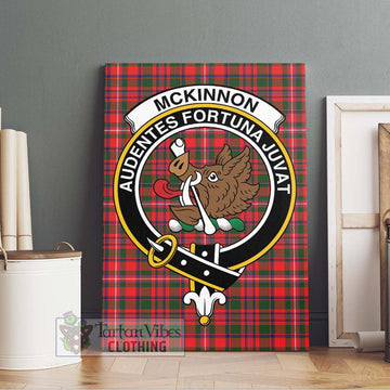 McKinnon Modern Tartan Canvas Print Wall Art with Family Crest