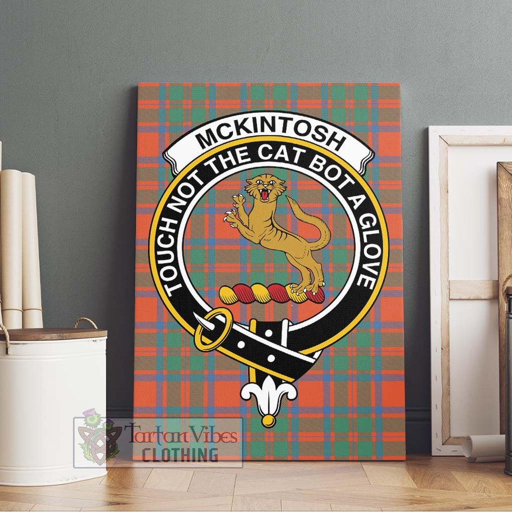 McKintosh Ancient Tartan Canvas Print Wall Art with Family Crest Without Frame - Tartan Vibes Clothing