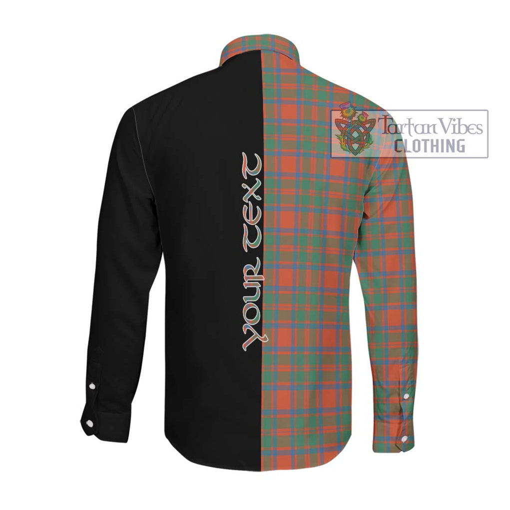 McKintosh Ancient Tartan Long Sleeve Button Shirt with Family Crest and Half Of Me Style Men's Shirt - Tartan Vibes Clothing