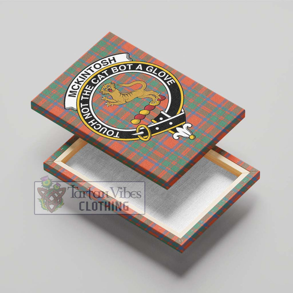 McKintosh Ancient Tartan Canvas Print Wall Art with Family Crest - Tartan Vibes Clothing