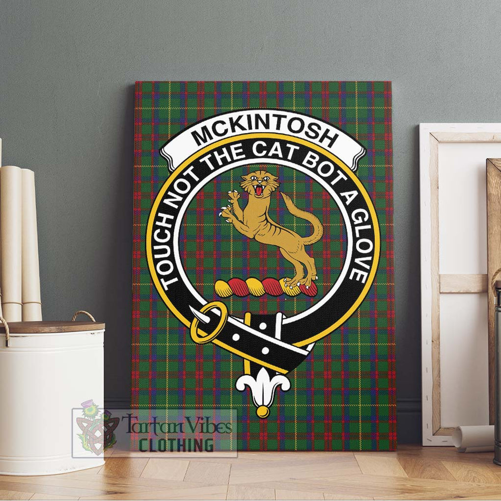 McKintosh Hunting Tartan Canvas Print Wall Art with Family Crest Without Frame - Tartan Vibes Clothing