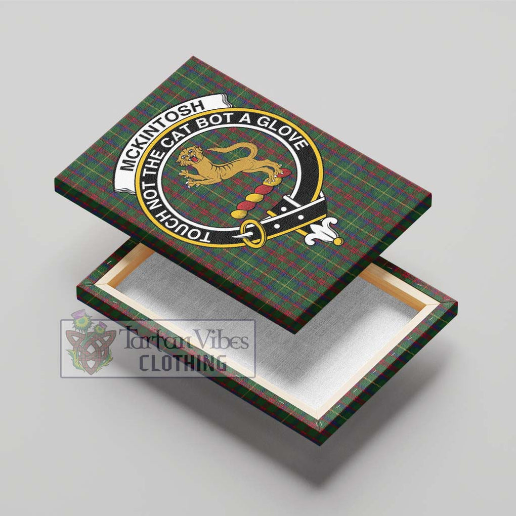 McKintosh Hunting Tartan Canvas Print Wall Art with Family Crest - Tartan Vibes Clothing