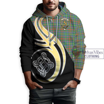 McKintosh Hunting Ancient Tartan Hoodie with Family Crest and Celtic Symbol Style