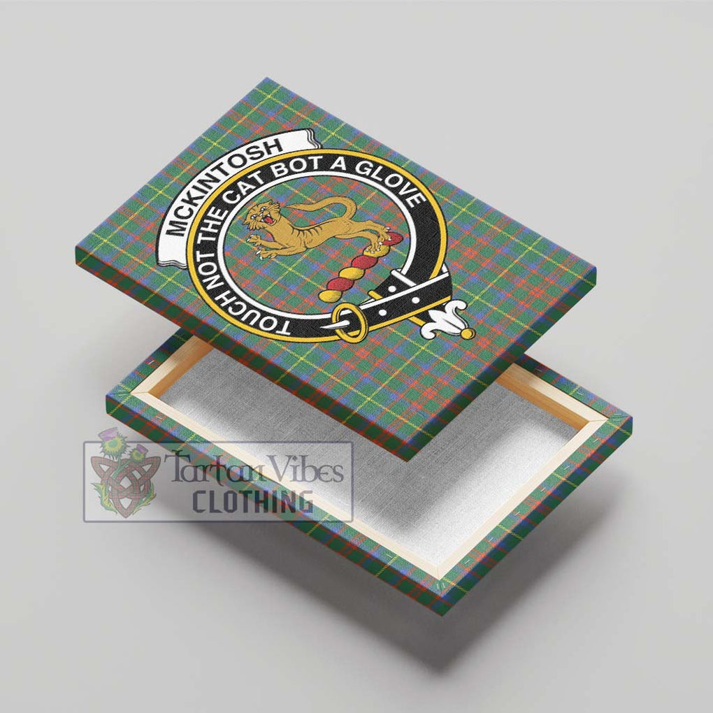 McKintosh Hunting Ancient Tartan Canvas Print Wall Art with Family Crest - Tartan Vibes Clothing