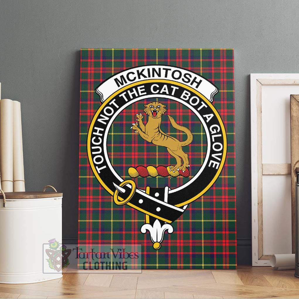 McKintosh Hunting Modern Tartan Canvas Print Wall Art with Family Crest Without Frame - Tartan Vibes Clothing