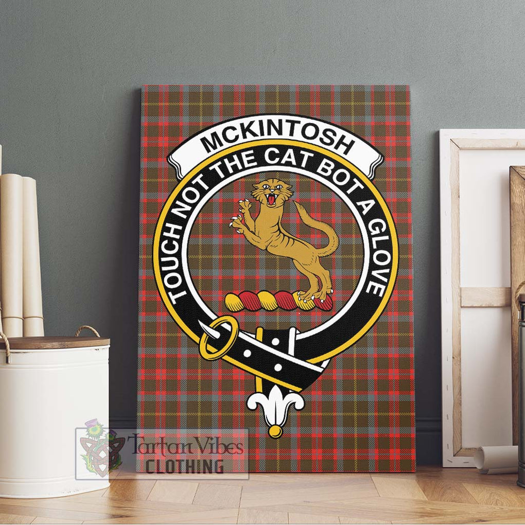 McKintosh Hunting Weathered Tartan Canvas Print Wall Art with Family Crest Without Frame - Tartan Vibes Clothing