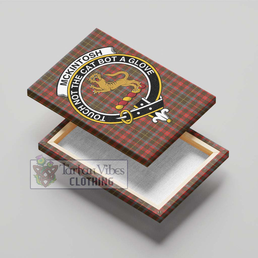 McKintosh Hunting Weathered Tartan Canvas Print Wall Art with Family Crest - Tartan Vibes Clothing