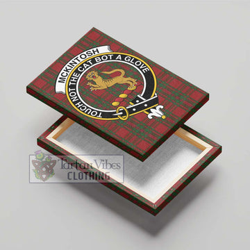 McKintosh Red Tartan Canvas Print Wall Art with Family Crest