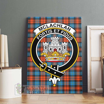 McLachlan Ancient Tartan Canvas Print Wall Art with Family Crest