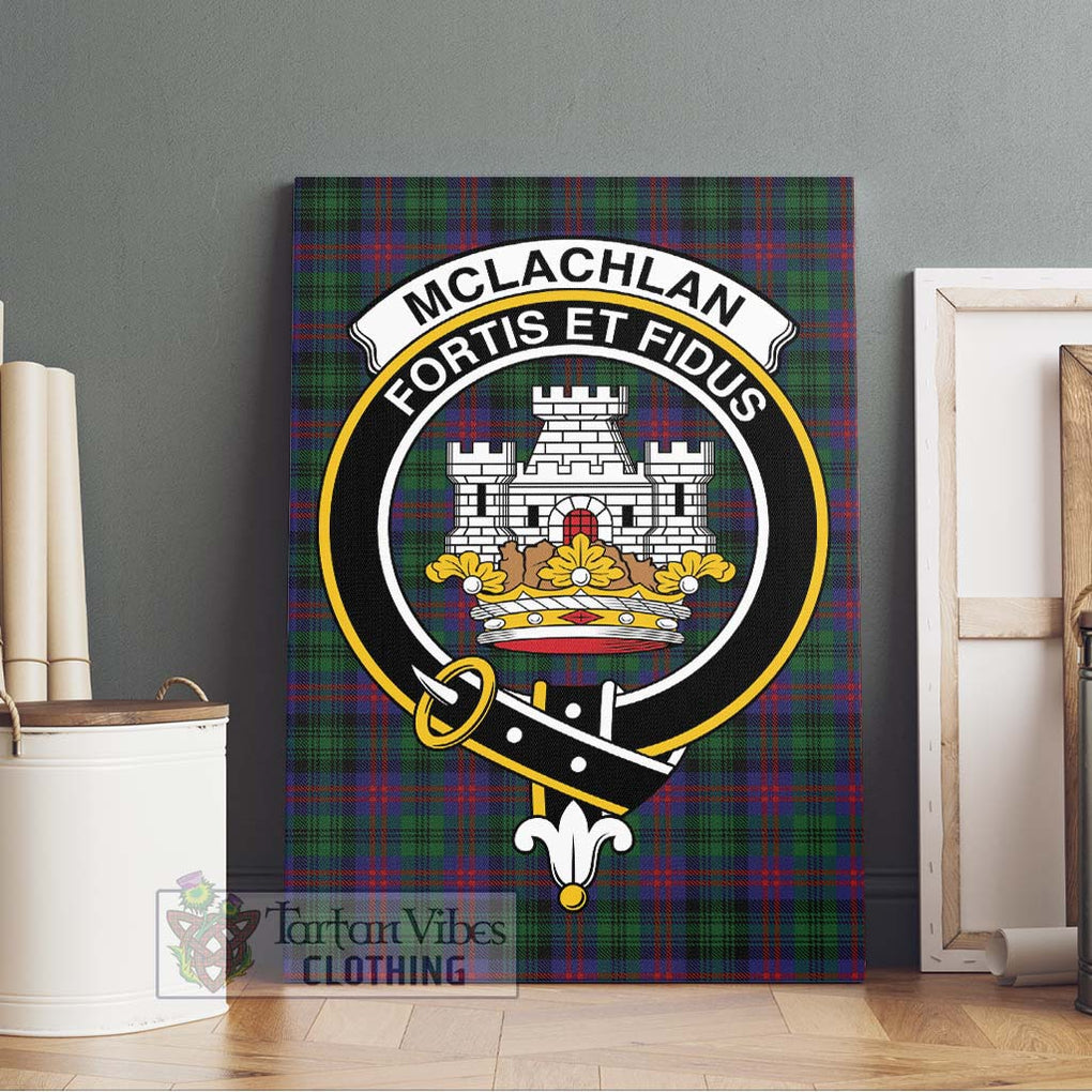 McLachlan Hunting Tartan Canvas Print Wall Art with Family Crest Without Frame - Tartan Vibes Clothing