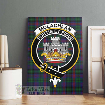 McLachlan Hunting Tartan Canvas Print Wall Art with Family Crest