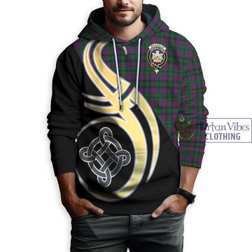 McLachlan Hunting Tartan Hoodie with Family Crest and Celtic Symbol Style