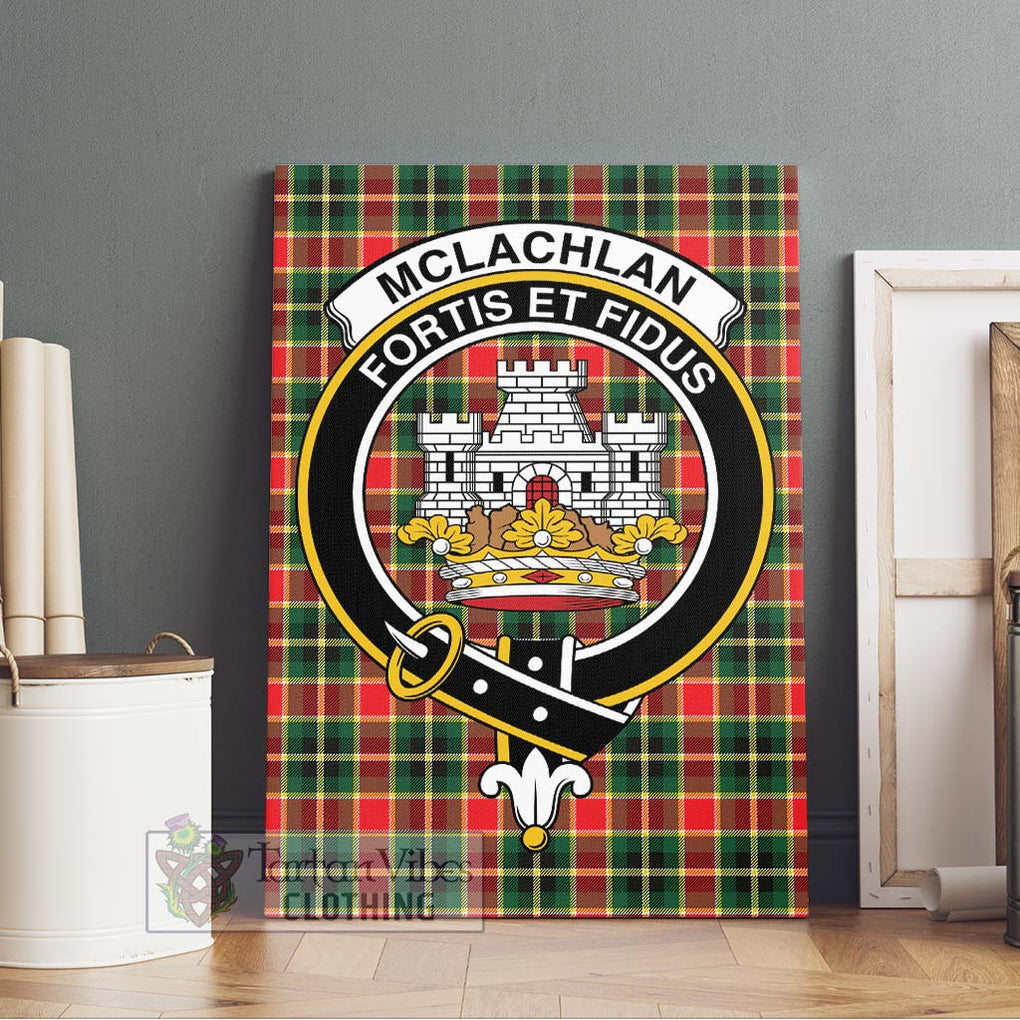 McLachlan Hunting Modern Tartan Canvas Print Wall Art with Family Crest Without Frame - Tartan Vibes Clothing