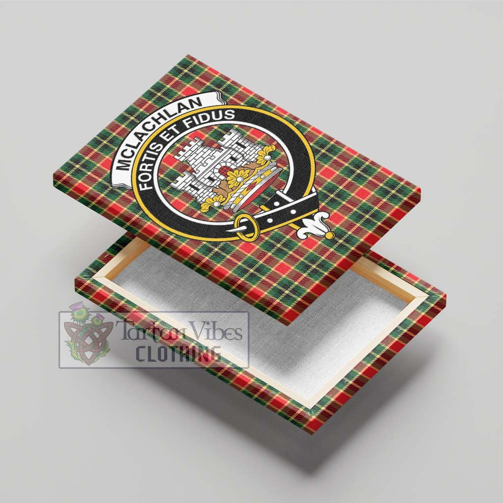 McLachlan Hunting Modern Tartan Canvas Print Wall Art with Family Crest - Tartan Vibes Clothing