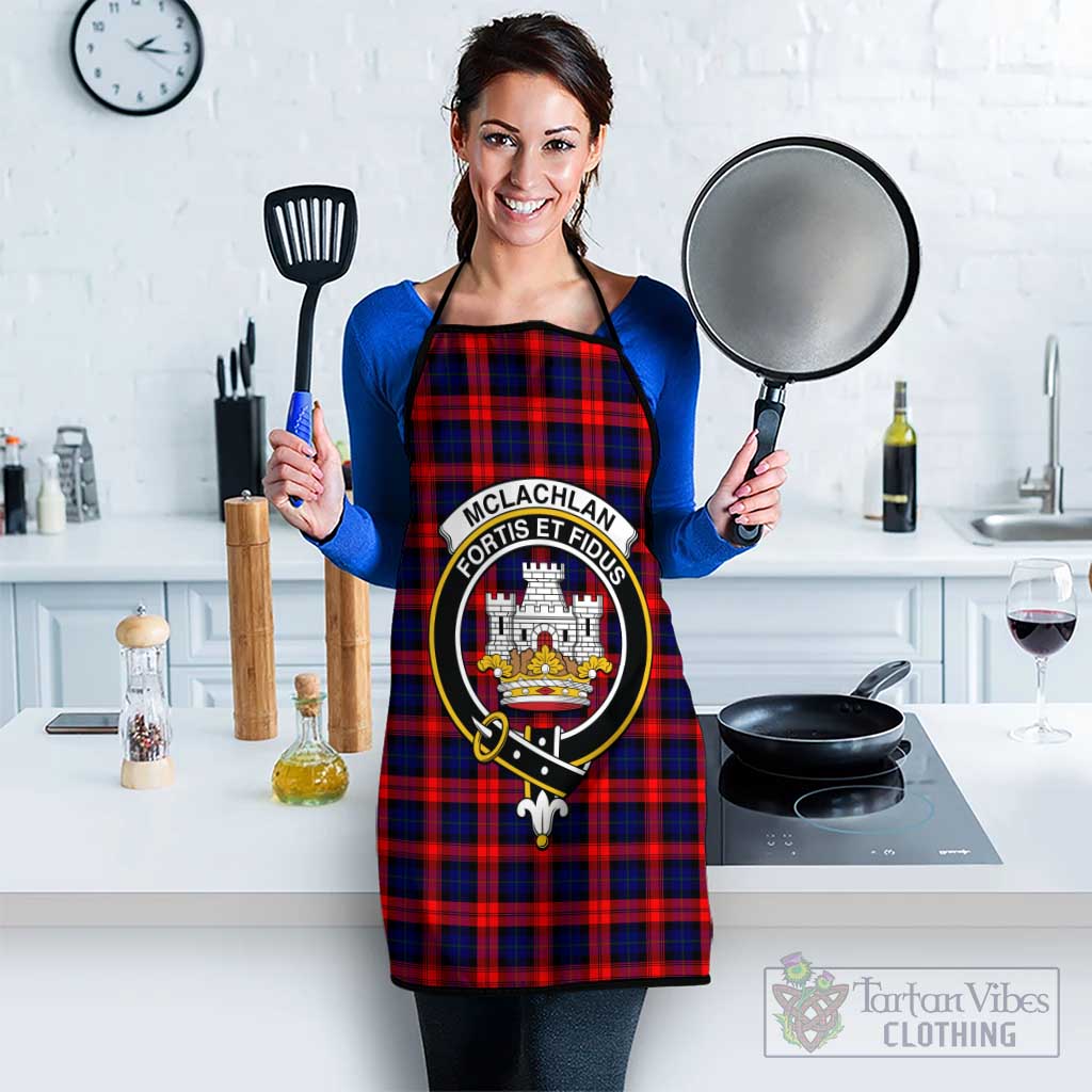 McLachlan Modern Tartan Apron with Family Crest Black S 38x47 cm - Tartan Vibes Clothing