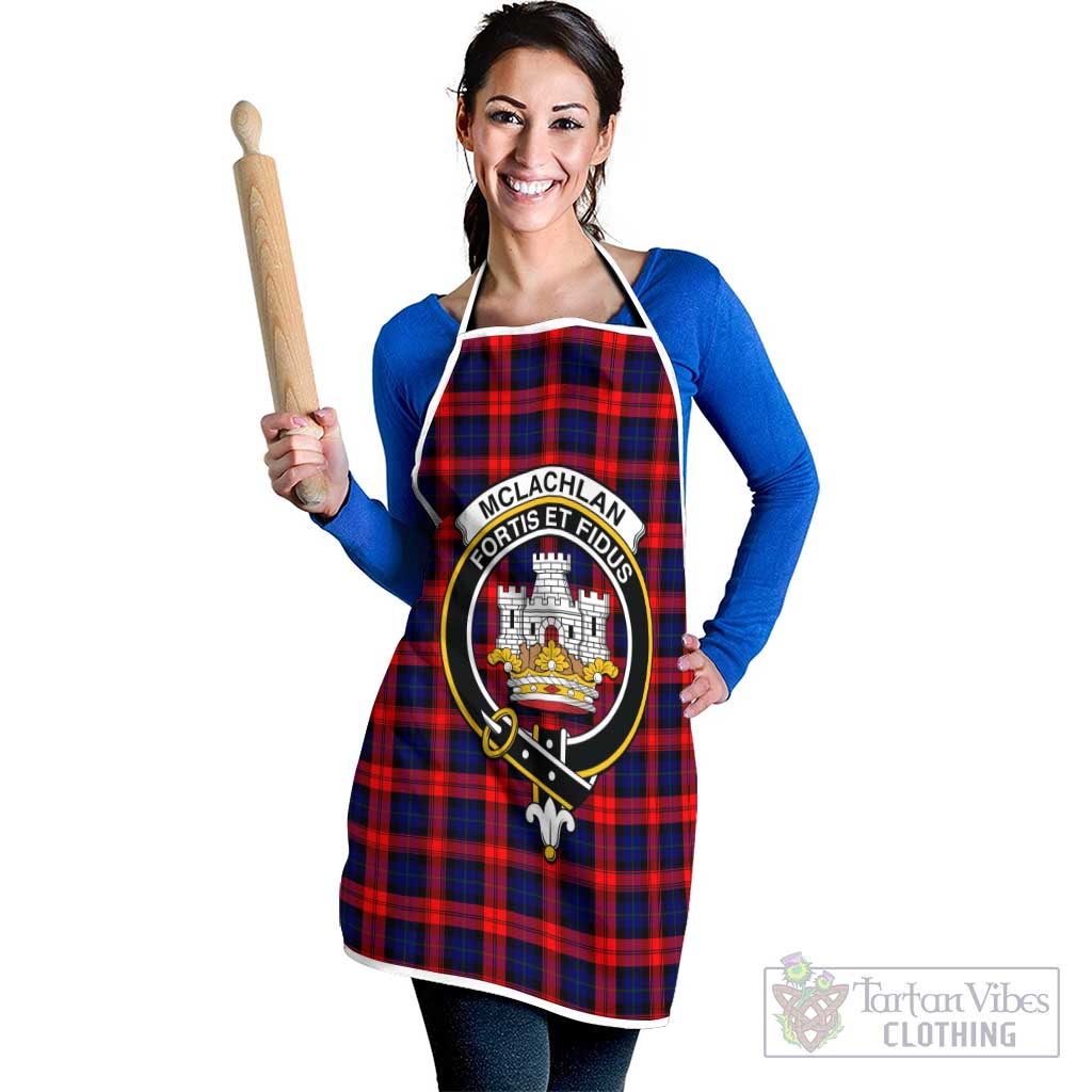 McLachlan Modern Tartan Apron with Family Crest White - Tartan Vibes Clothing