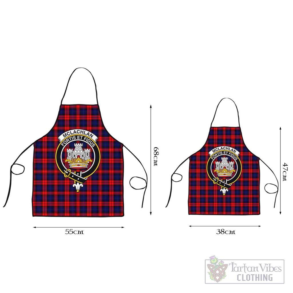 McLachlan Modern Tartan Apron with Family Crest Black L 55x68 cm - Tartan Vibes Clothing