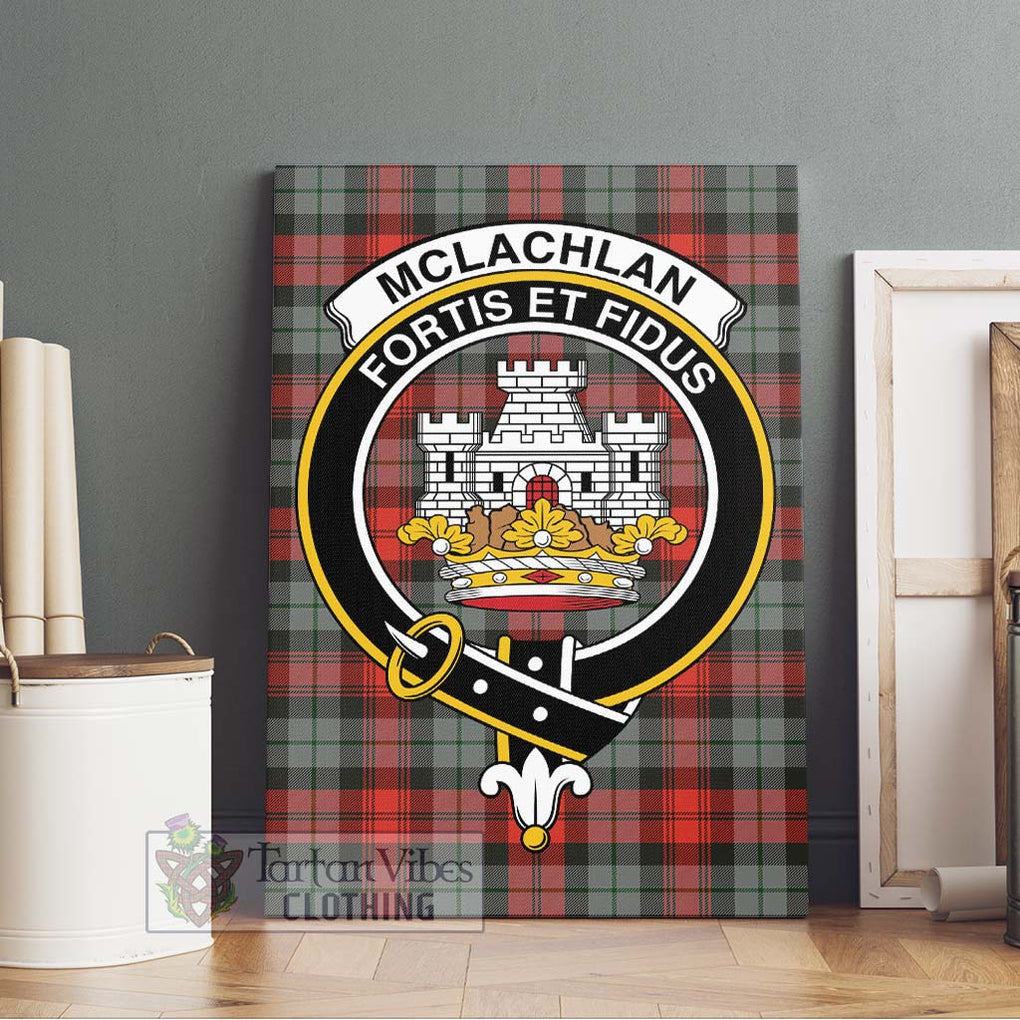 McLachlan Weathered Tartan Canvas Print Wall Art with Family Crest Without Frame - Tartan Vibes Clothing