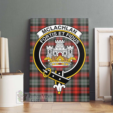 McLachlan Weathered Tartan Canvas Print Wall Art with Family Crest