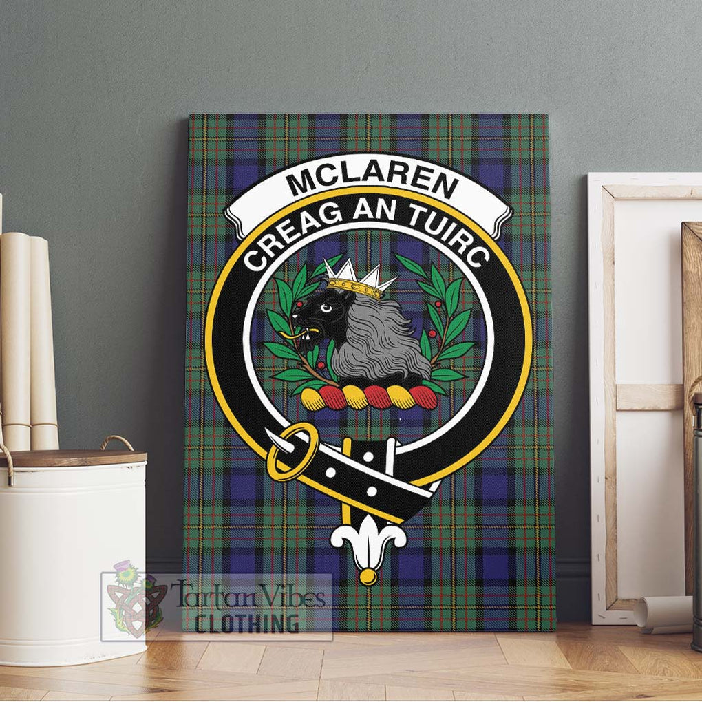 McLaren Tartan Canvas Print Wall Art with Family Crest Without Frame - Tartan Vibes Clothing