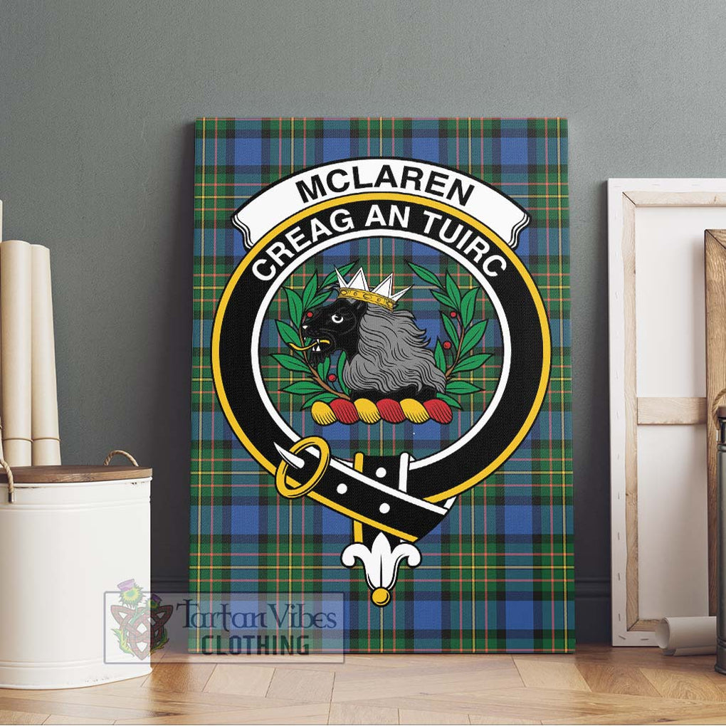 McLaren Ancient Tartan Canvas Print Wall Art with Family Crest Without Frame - Tartan Vibes Clothing