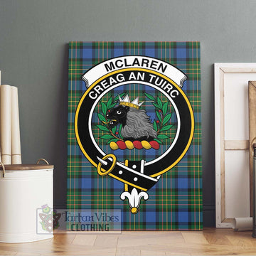 McLaren Ancient Tartan Canvas Print Wall Art with Family Crest