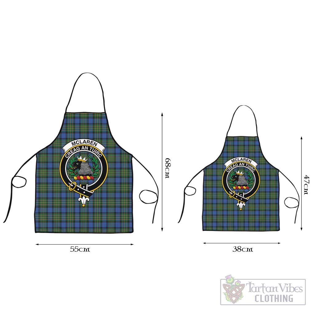 McLaren Ancient Tartan Apron with Family Crest Black L 55x68 cm - Tartan Vibes Clothing