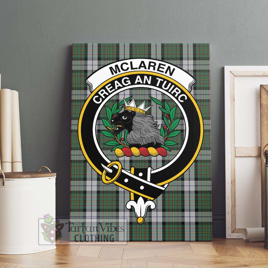 McLaren Dress Tartan Canvas Print Wall Art with Family Crest Without Frame - Tartan Vibes Clothing