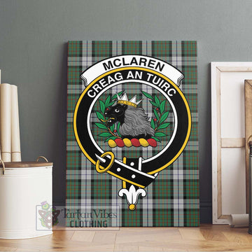 McLaren Dress Tartan Canvas Print Wall Art with Family Crest