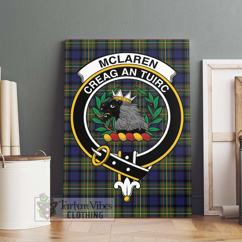 McLaren Modern Tartan Canvas Print Wall Art with Family Crest Without Frame - Tartan Vibes Clothing