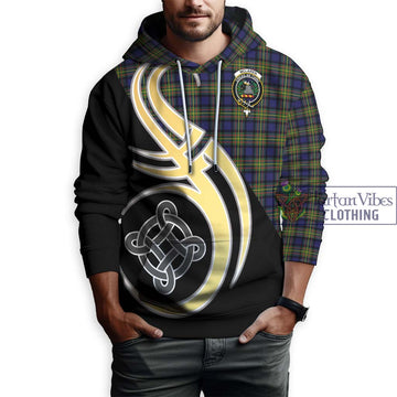 McLaren Modern Tartan Hoodie with Family Crest and Celtic Symbol Style