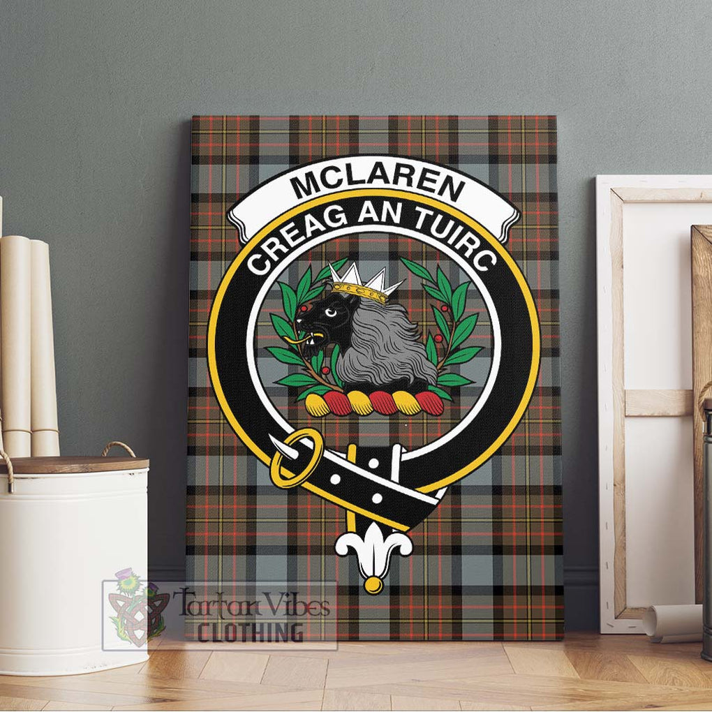 McLaren Weathered Tartan Canvas Print Wall Art with Family Crest Without Frame - Tartan Vibes Clothing