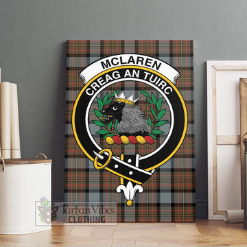 McLaren Weathered Tartan Canvas Print Wall Art with Family Crest