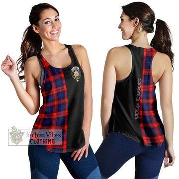 McLaughlin Tartan Women's Racerback Tanks with Family Crest and Half Of Me Style