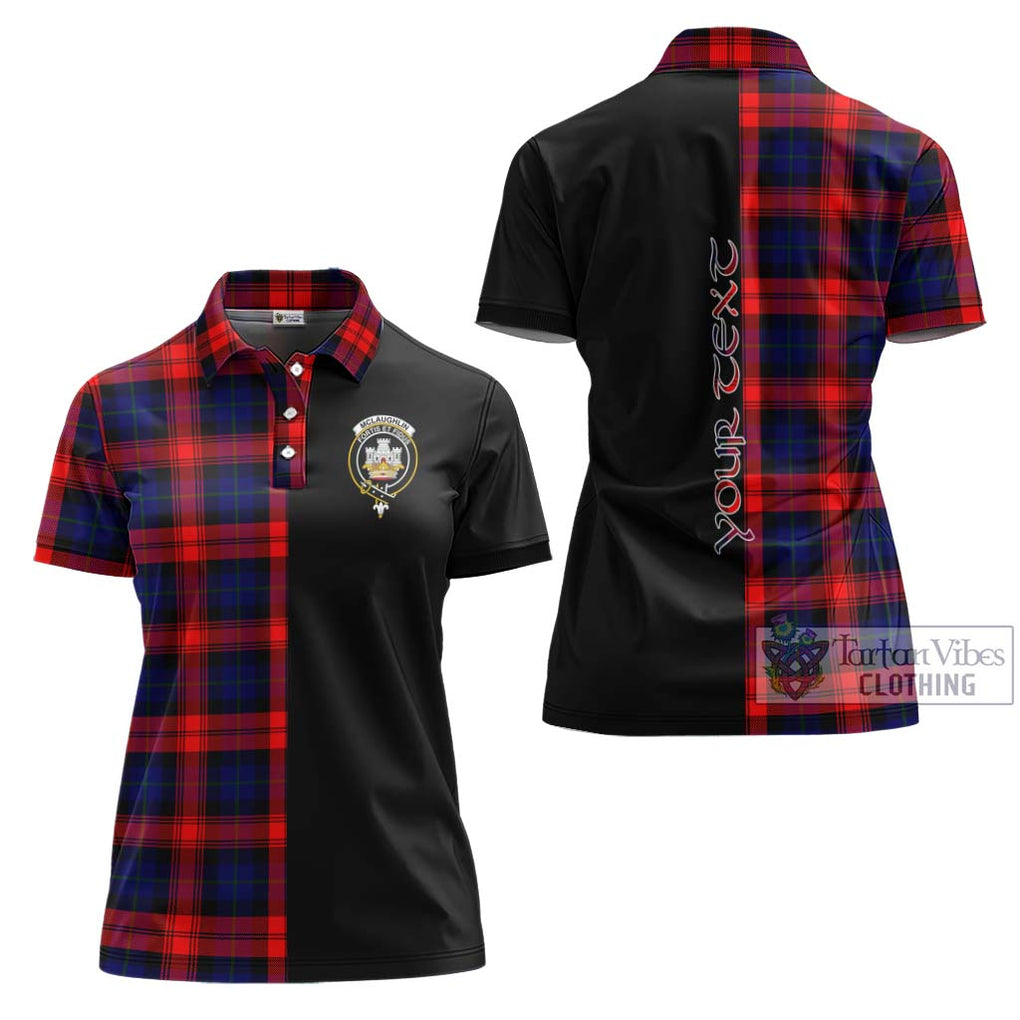 McLaughlin Tartan Women's Polo Shirt with Family Crest and Half Of Me Style Women - Tartanvibesclothing Shop