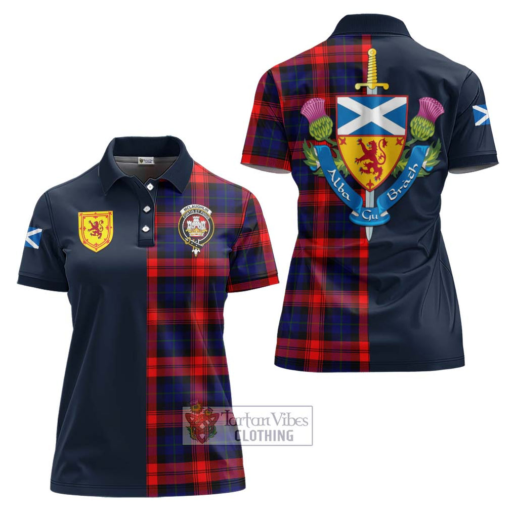 Tartan Vibes Clothing McLaughlin Tartan Women's Polo Shirt with Scottish Lion Royal Arm Half Style