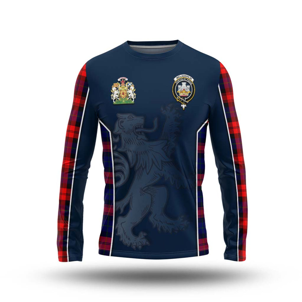 McLaughlin Tartan Long Sleeve T-Shirt with Family Crest and Lion Rampant Vibes Sport Style Unisex - Tartan Vibes Clothing