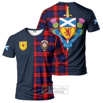 McLaughlin Tartan T-Shirt Alba with Scottish Lion Royal Arm Half Style