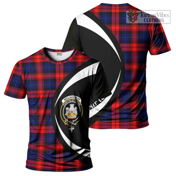 McLaughlin Tartan T-Shirt with Family Crest Circle Style