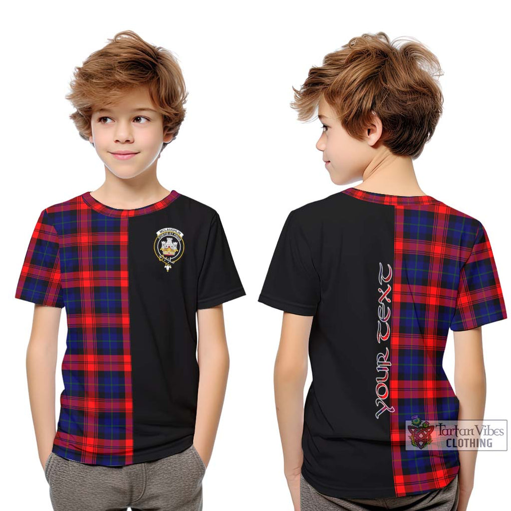 McLaughlin Tartan Kid T-Shirt with Family Crest and Half Of Me Style Youth XL Size14 - Tartanvibesclothing Shop