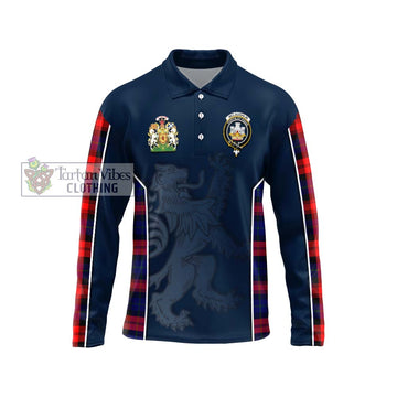 McLaughlin Tartan Long Sleeve Polo Shirt with Family Crest and Lion Rampant Vibes Sport Style